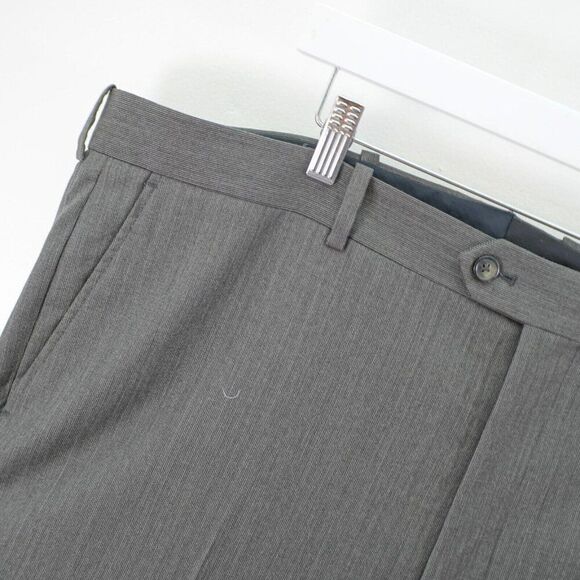 Joseph & Feiss Wool 2 Piece Suit 40S Gray Striped 44/29 Flat Front High Rise 2 B - Picture 2 of 16